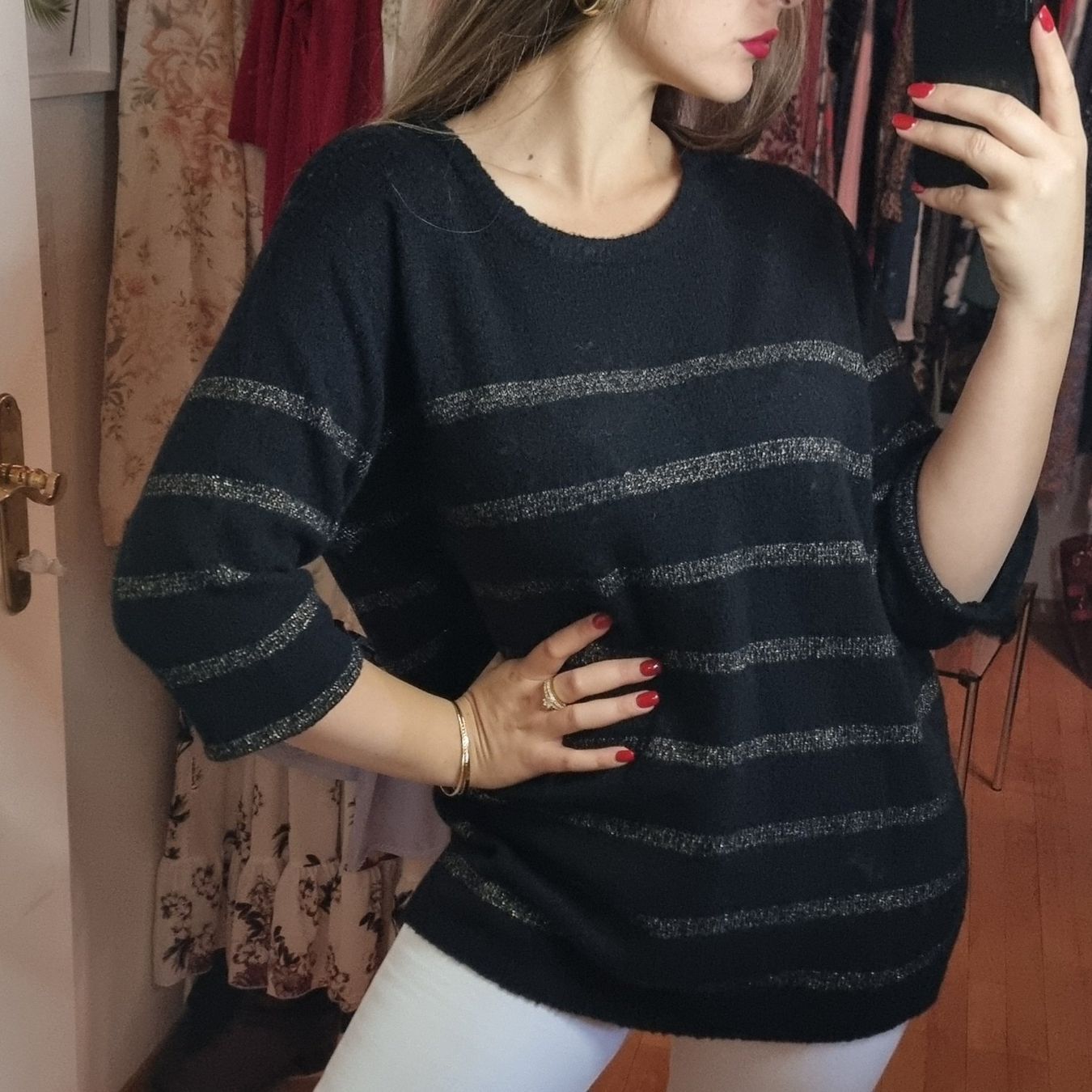Maglioni & Felpe: Schwarzer Glitzerpullover Gr. XL/XXL , Festlich – Usato da Wald ZH venduto da CapLux 1