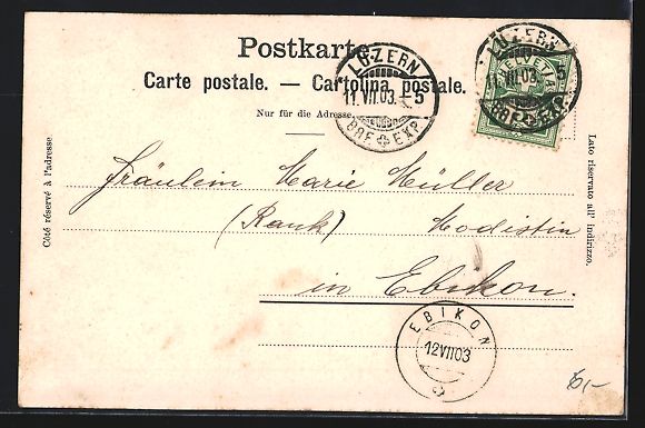 Cartoline postali: AK Luzern, Blick auf das Kantonspital – Usato da Berlin venduto da bartko-reher 1