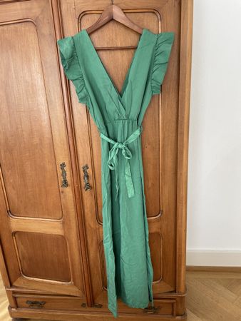 Grünes Sommerkleid 100% Lyocell, Made in Italy