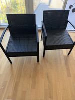 2x Balkonstuhl aus Polyrattan – Schwarz