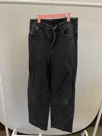 Schwarze Wide Leg Jeans Gr. 38 High Waist von H&M