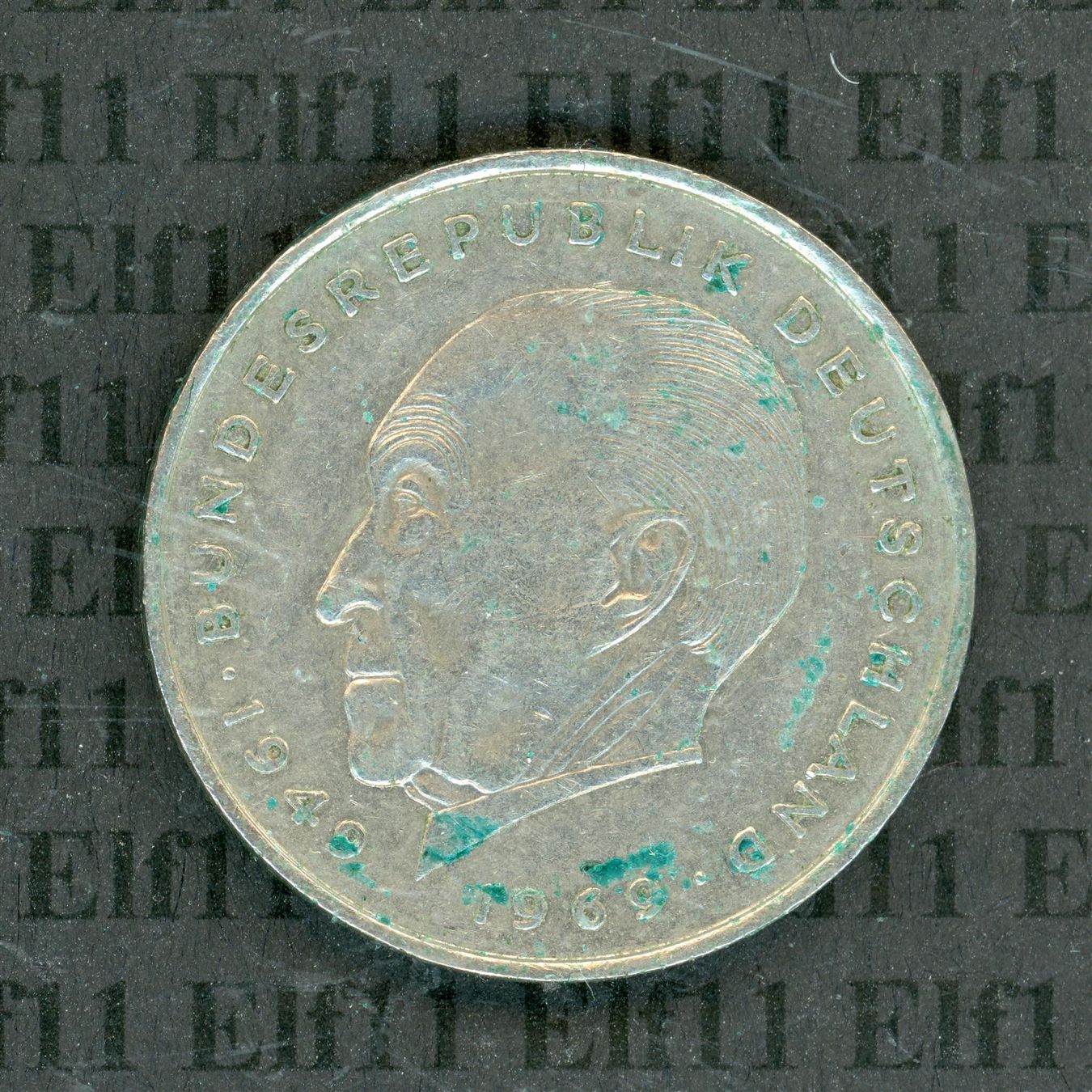 Tutti le monete: DEM___2.00 1973J Adenauer -vz 2 Deutsche Mark – Usato da Widnau venduto da Elf11 1