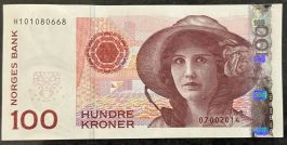 Norwegen 100 Kronen Geldschein, Zustand siehe Fotos!