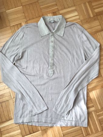 Herren Pullover mit Hemdkragen Leinen von WE beige - P 3.40