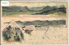 Gruss von der Meldegg - Litho
