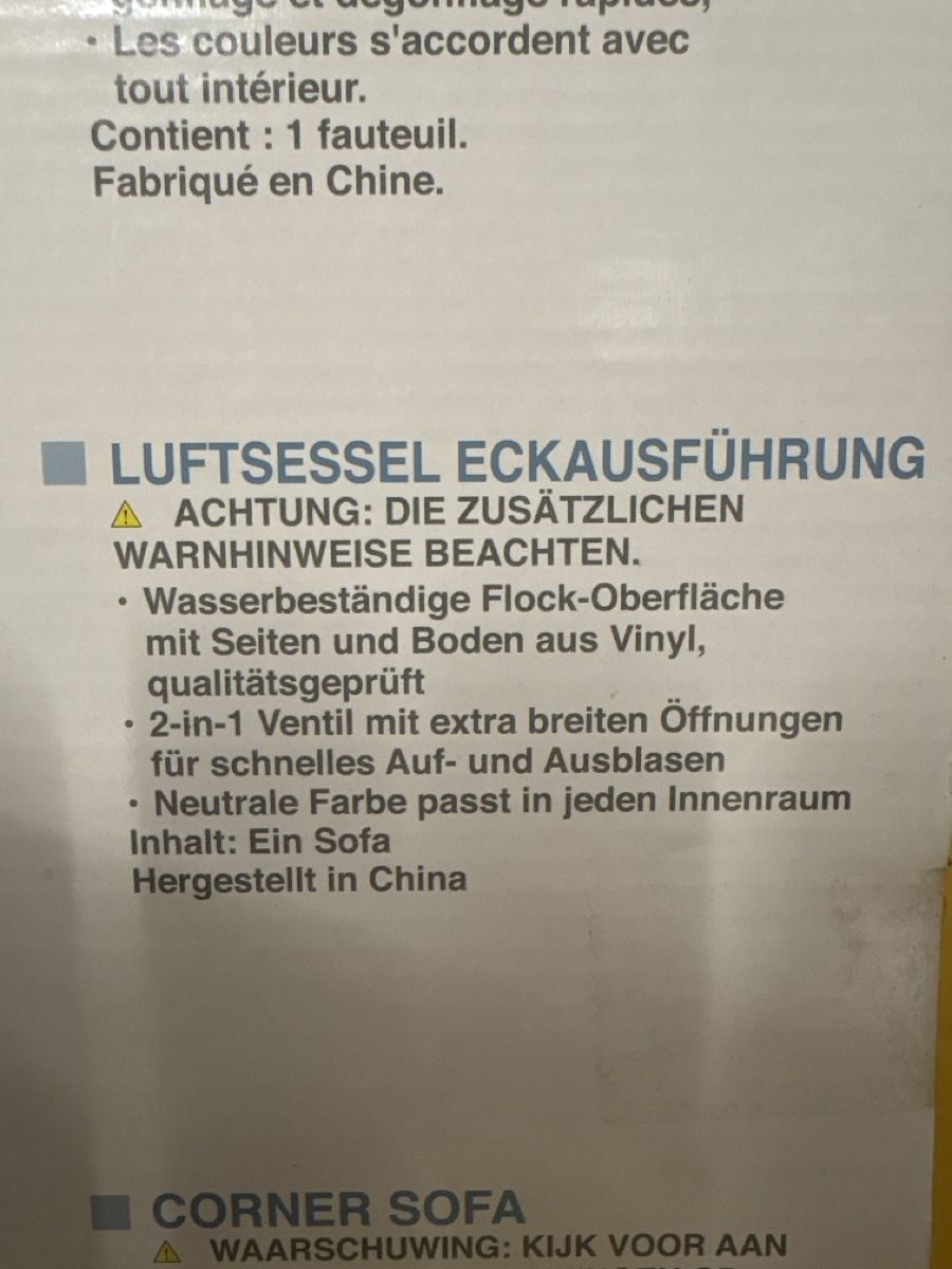 Divani: INTEX Luftecksofa, Couch aufblasbar, neu unbenutzt – Nuovo e nell'imballaggio originale da Unterseen venduto da Gleisbauer 1