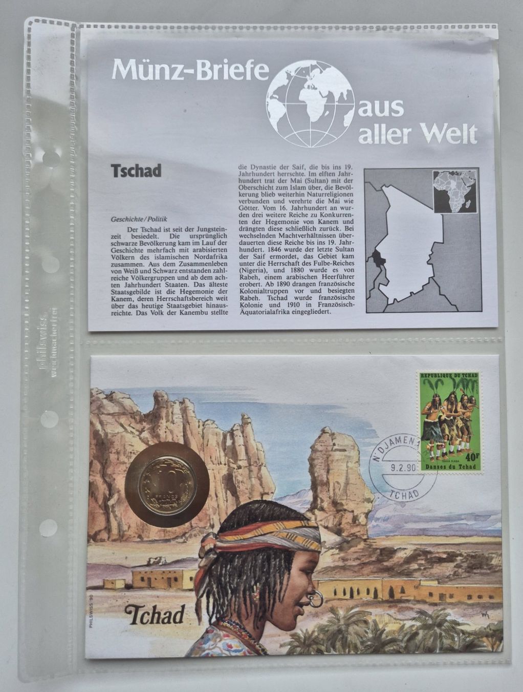 Tutti le monete: Numisbrief / Münzbrief     🪙   TSCHAD  1983 – Usato da Niederweningen venduto da Obson