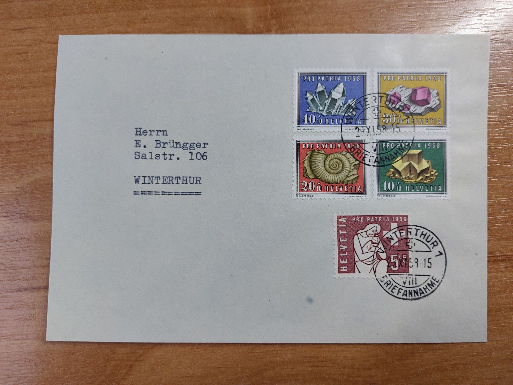 Tutti i francobolli: FP1958 - FDC Pro Patria 21.11.1958 – Usato da Trélex venduto da Phil_Albert