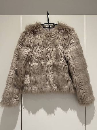 Kunstfelljacke beige