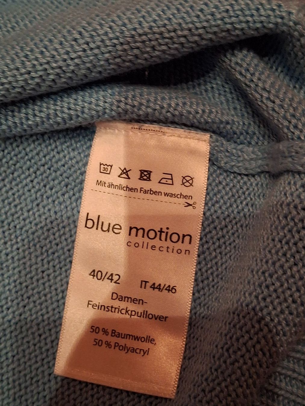 Maglioni & Felpe: Pull col en V taille 40/42 50% coton marque Blue Motion – Usato da Villiers venduto da san_jn5w 4