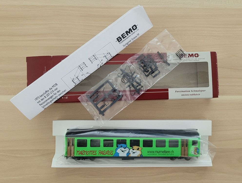 Bemo 3267 337 MOB B 207 Leichtmetallwagen Marmottes Paradis (Neu ...