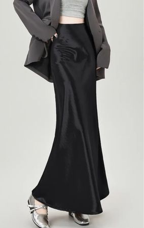 Glamour gonna lunga di raso-M/L-nuovo