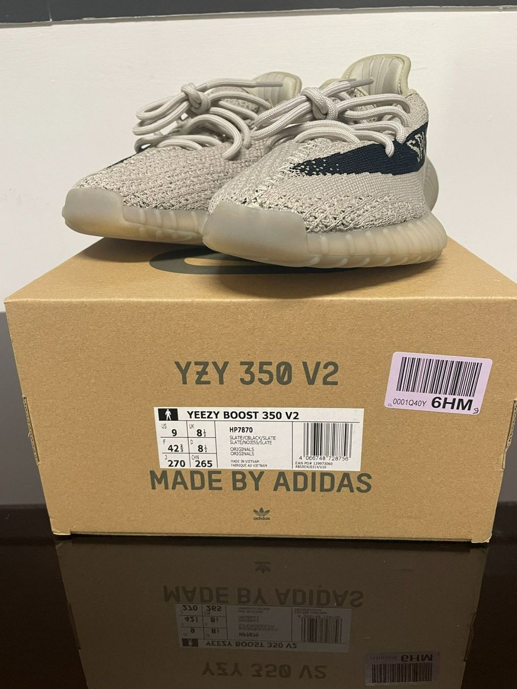 Adidas Scarpe da uomo: Adidas Yeezy Boost 350 v2 "Slate" US9/EU42 2/3 – Nuovo e nell'imballaggio originale da Lugano venduto da pandux24 2