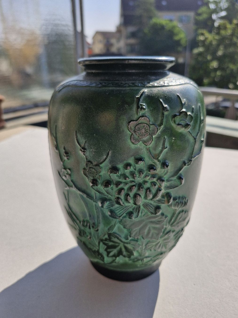Vase & Récipients: Antike grüne Asiatische Vase mit Blumenmuster – D'occasion à Zürich par Secretariat11 4