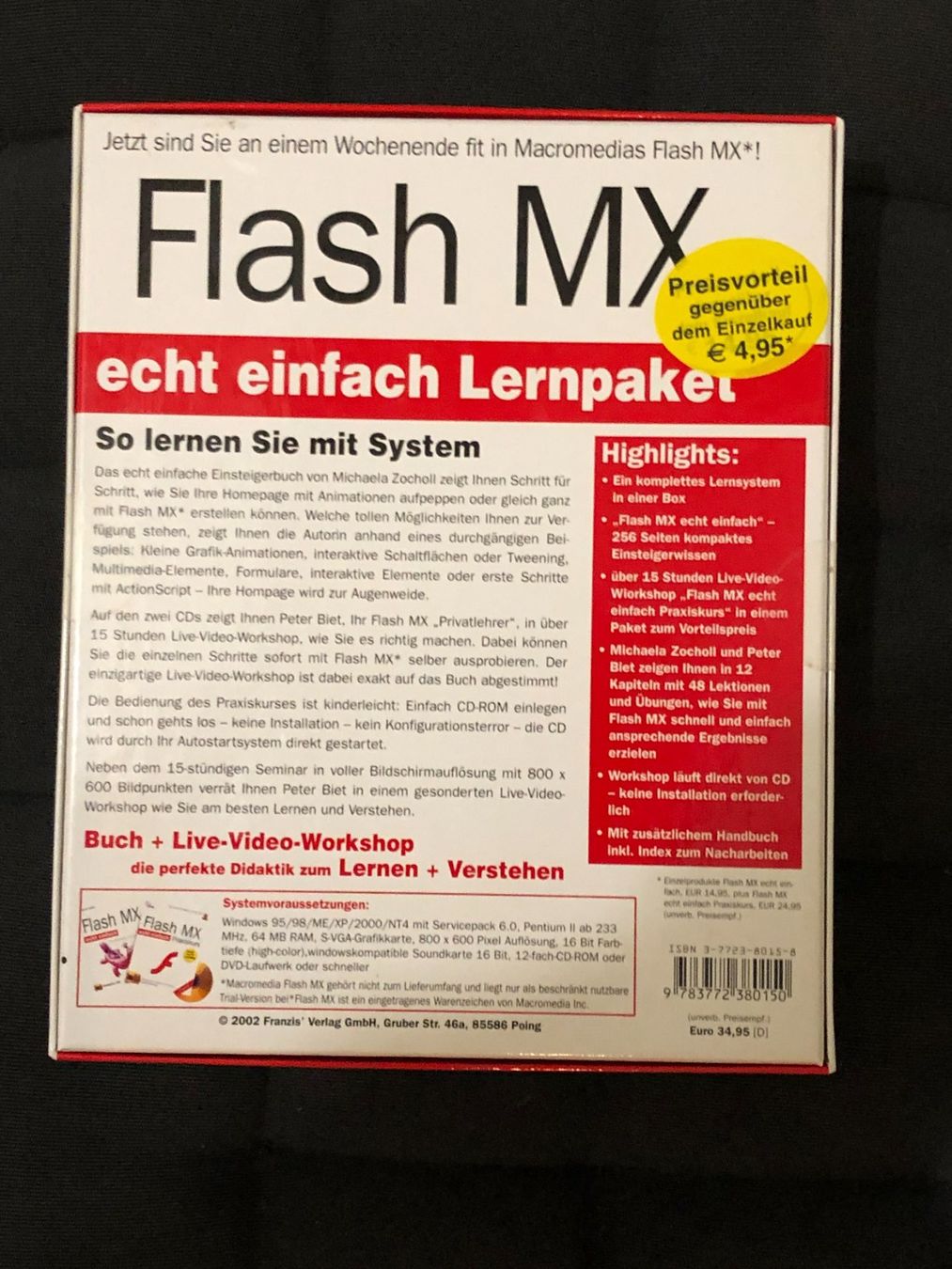 Software: Lernpaket Flash MX, 2 Video-CD-ROMs u. Buch originalverpackt – Nuovo e nell'imballaggio originale da Niederhasli venduto da thozam 1