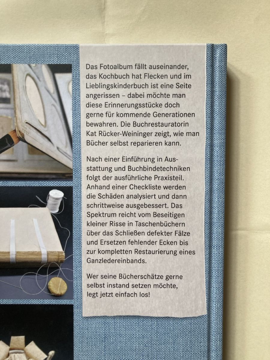 Libri: Bücher restaurieren - Kat Rücker-Weininger – Usato da Zürich venduto da 000rk 1