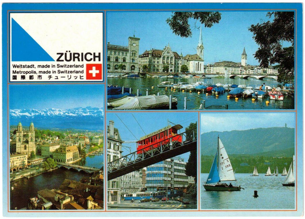 Cartoline postali: Zürich - 4 Bild AK – Usato da Binningen venduto da Mountainrider