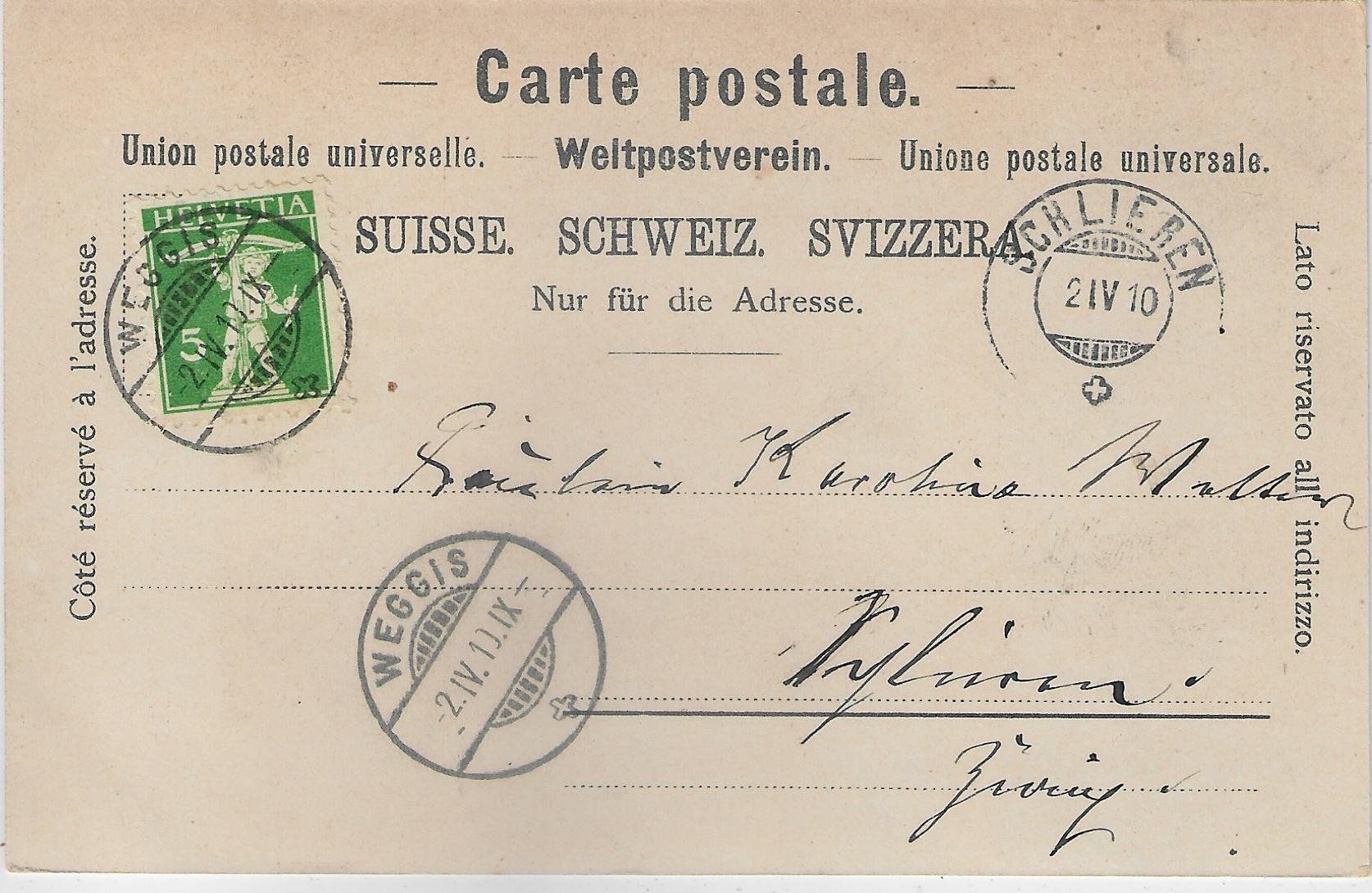 Cartoline postali: Weggis - Generalansicht - Litho – Usato da Ettingen venduto da Kartenplanet 1