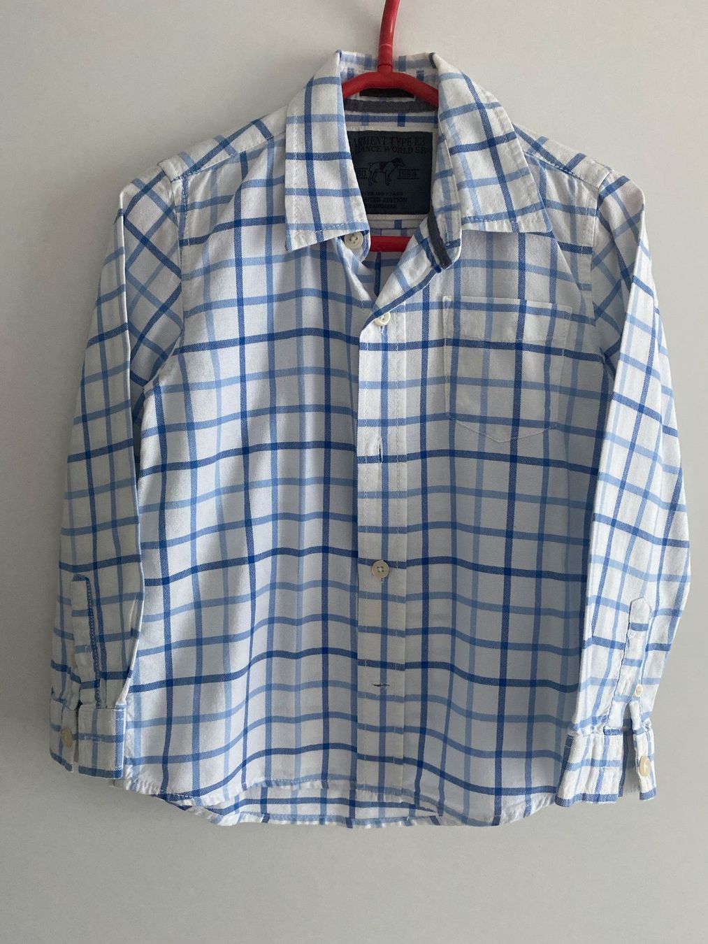 Zara Camicie, T-shirt & Polo: Hemd mit blauem Karomuster, Grösse 104, Zara – Usato da Glattbrugg venduto da riseca