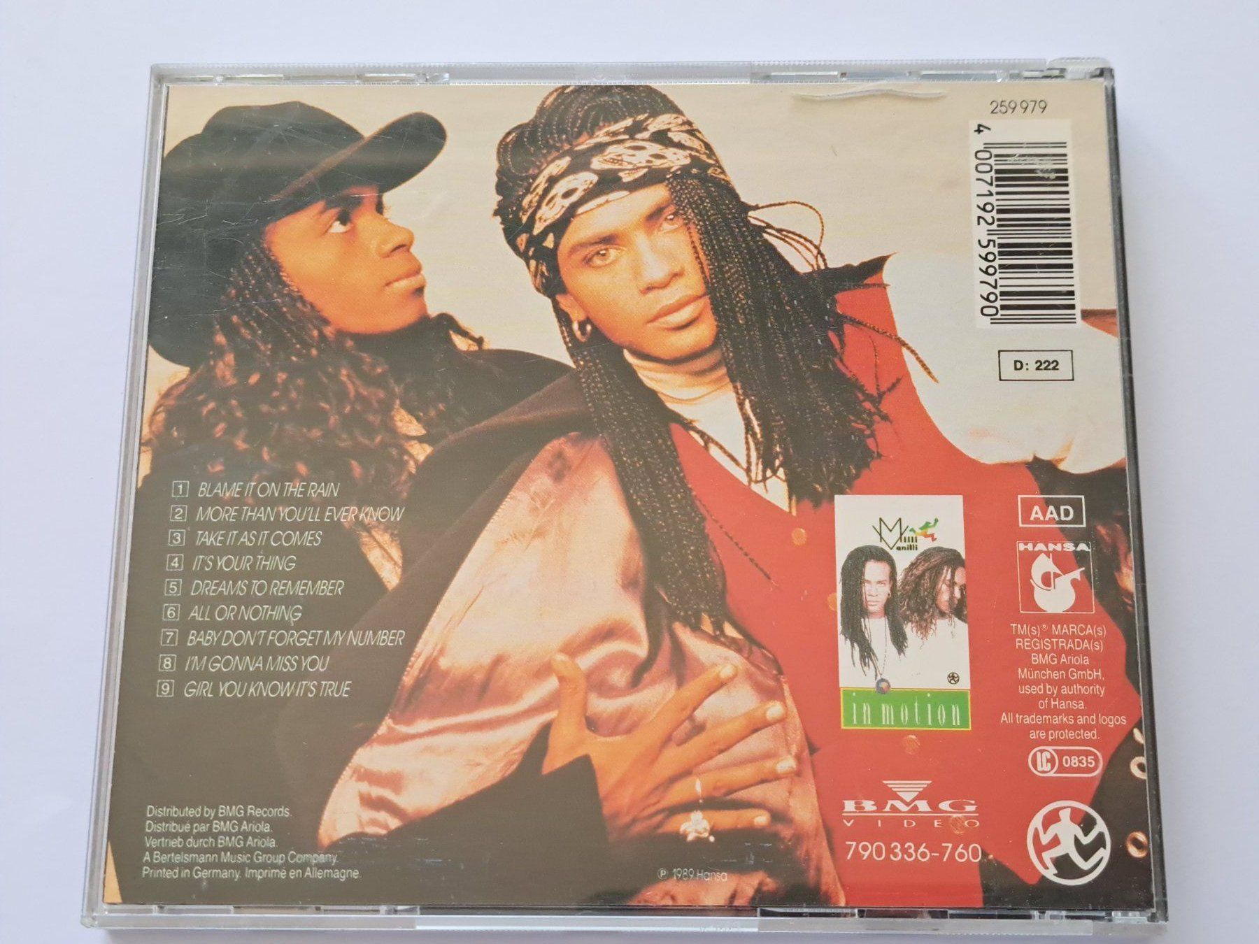 CDs: Cd Milli Vanilli - All or Nothing – Gebraucht aus Pully von bro_n52j 1
