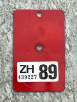 Velonummer ZH 89 (mit Kleber)