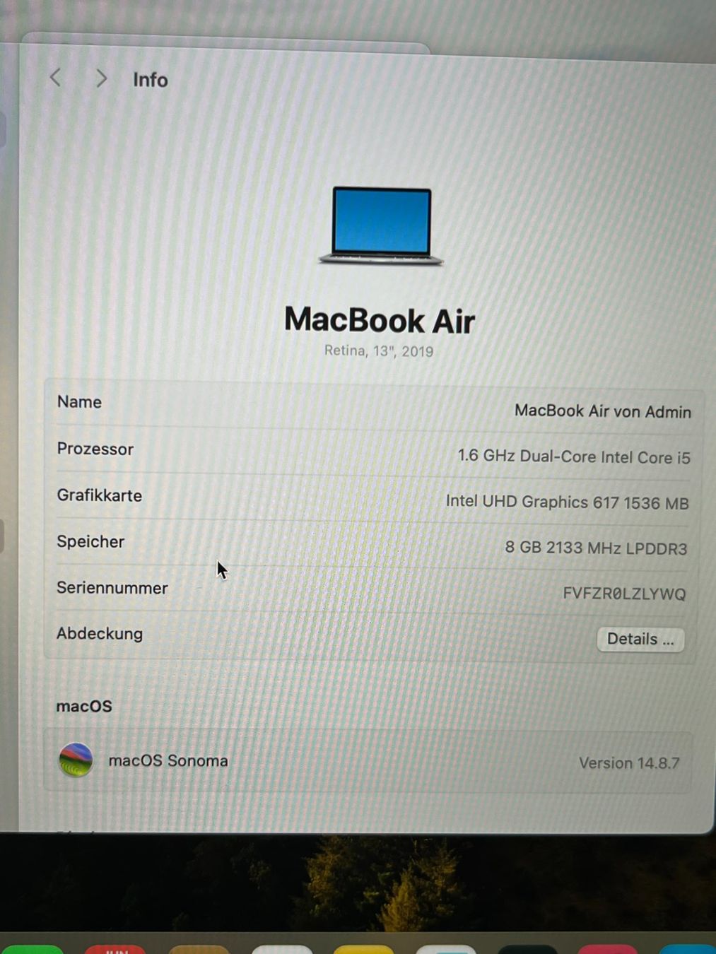 Apple Notebooks: MacBook Air 13 Zoll 2019 Touch – Gebraucht aus Winterthur von fla_hwg8 2