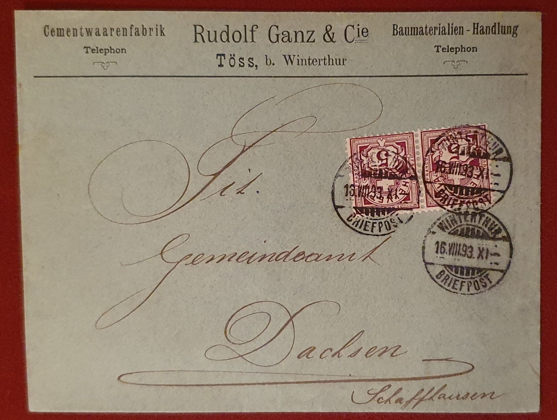 Tutti i francobolli: Illustrierter Brief Töss 1893 – Usato da Kreuzlingen venduto da Rschweiz1 1