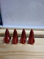 4 Ventilkappe Raketen Posh Metall rot gebraucht