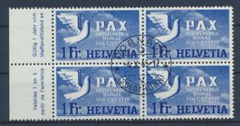 Pax 1 Fr. Viererblock gestempelt Nr. 270