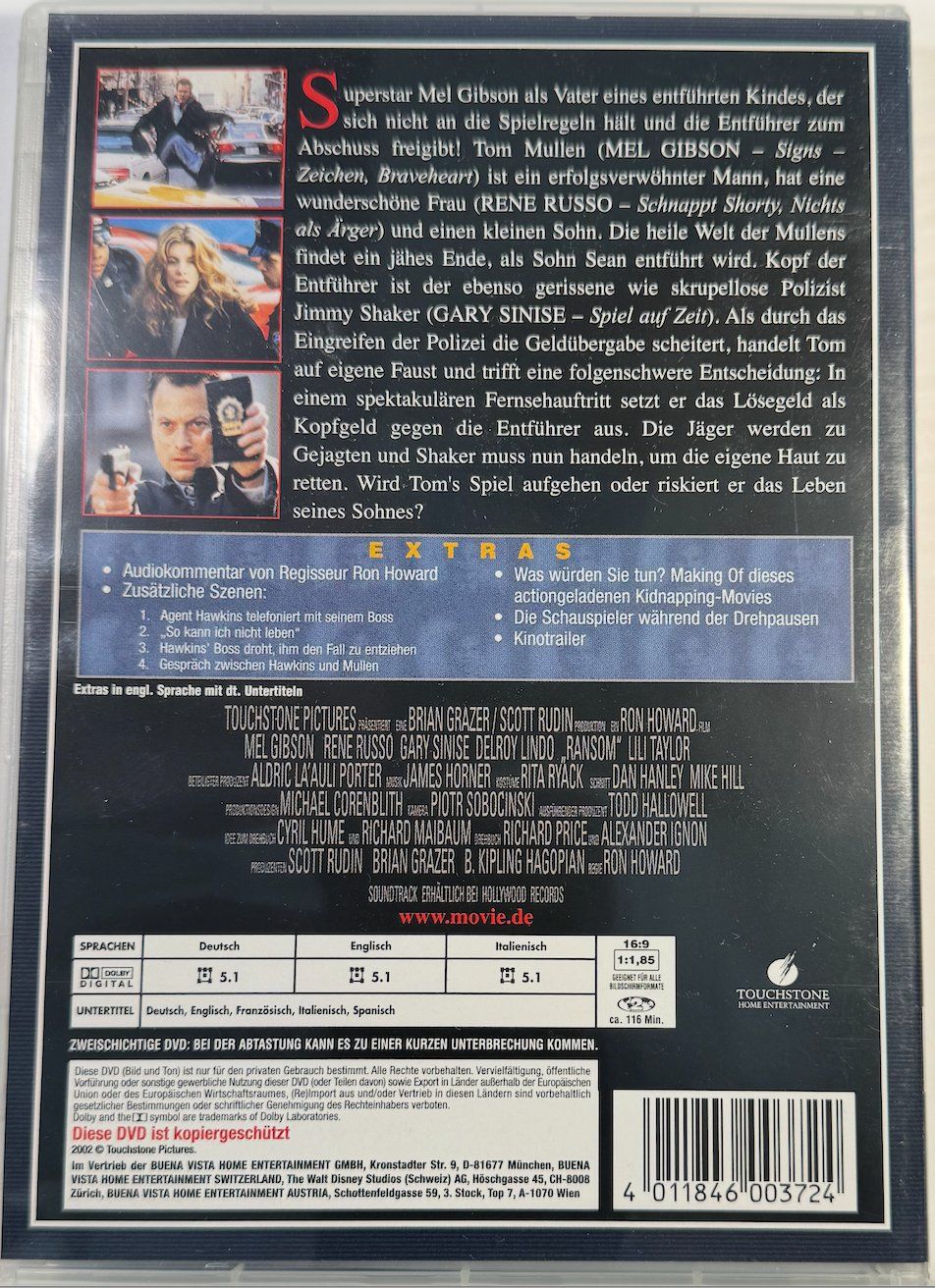 Tutti i DVDs: DVD KOPFDELD - MEL GIBSON - SPECIAL EDITION – Usato da Wisen venduto da gigisna 2