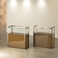 Glasvitrine ESG Theke, LED, Bronze (B.95cmxT.45cmxH.95cm)
