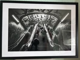 Tableau photo noir & blanc contemporain encadré  70 x 51 cm