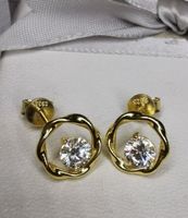 Boucles d'oreille argent avec diamants moissanite de 1 ct