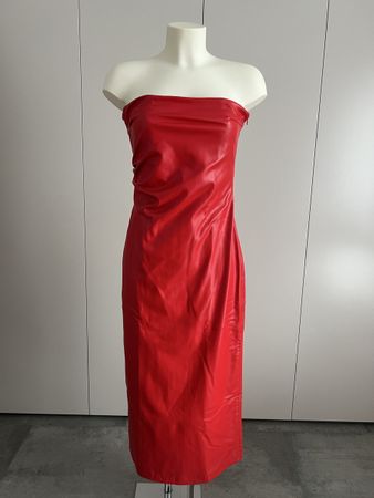 Zara red faux letter strapless dress - Size M - NEW
