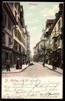 AK St. Gallen, Passanten in der Multergasse