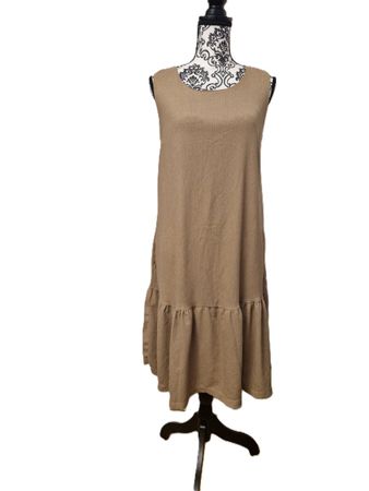 Sommerkleid braun Gr. L luftig bequem mit Taschen 👗🌻☀️