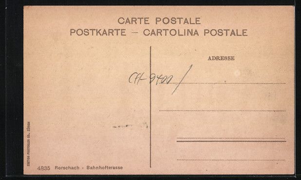 Cartes postales: AK Rorschach, Cafe Bahnhofterrasse – D'occasion à Berlin par bartko-reher 1