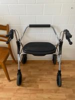 Rollator Gehhilfe mit Sitz und Korb silber gebraucht