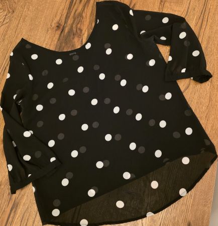 Damen Bluse, Leicht transparente Optik mit Tupfen Muster