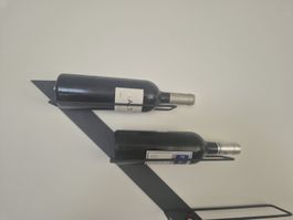 Weinregal Metall, Schwarz, Wandmontage