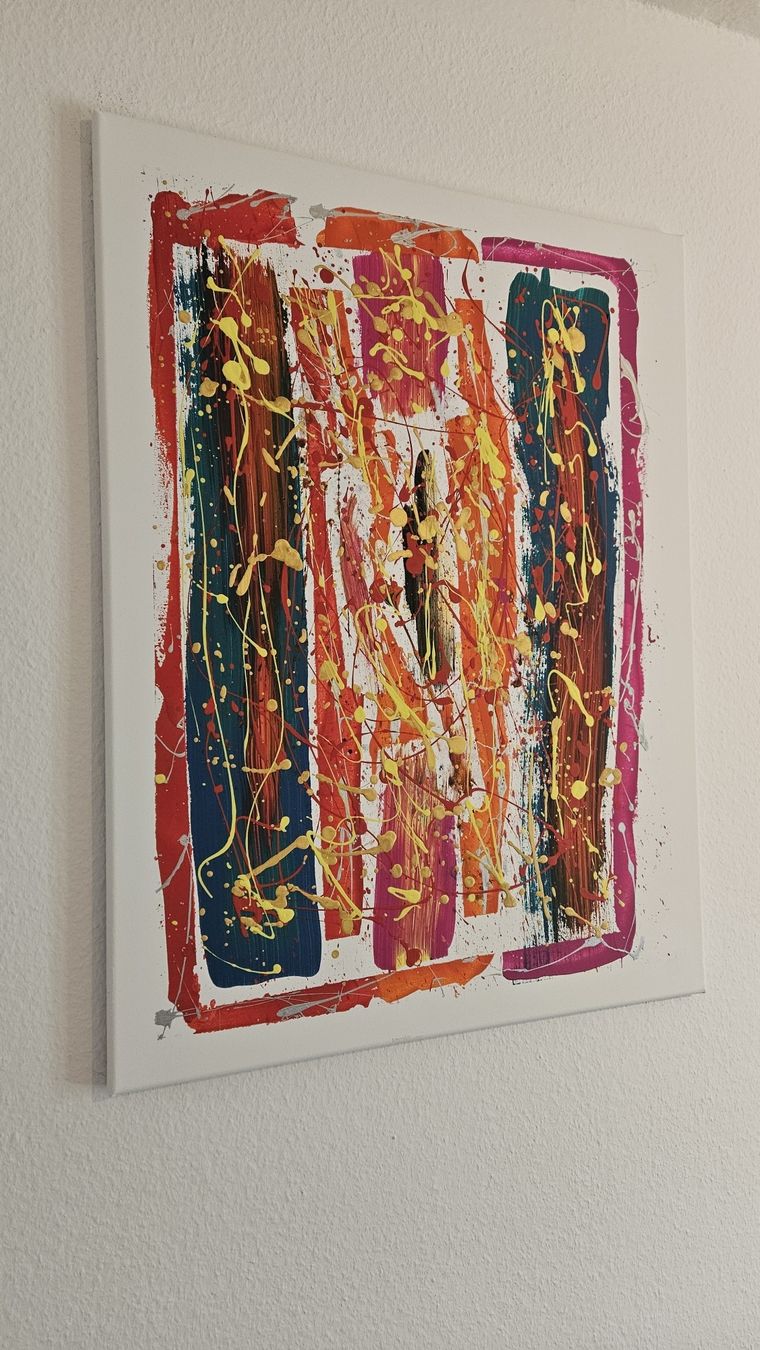 Dipinti: Peinture abstraite multicolore sur toile, – Nuovo (secondo la descrizione) da Le Locle venduto da fab_c9hh 3