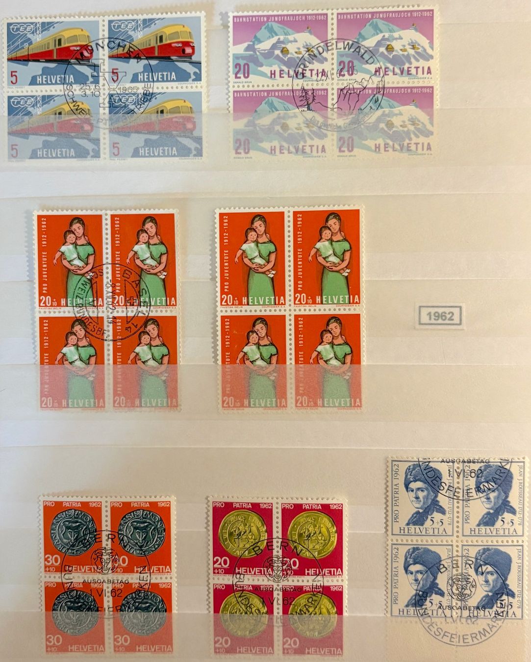Tutti i francobolli: Timbres suisses 1962 Par 4 – Usato da Lausanne venduto da Cabessa 1