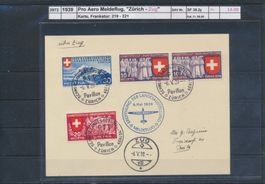 1939 Pro Aero Meldeflug, "Zürich - Zug", Karte