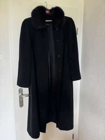Warmer MARCONA Winter Wollmantel mit Pelzkragen, Grösse 48