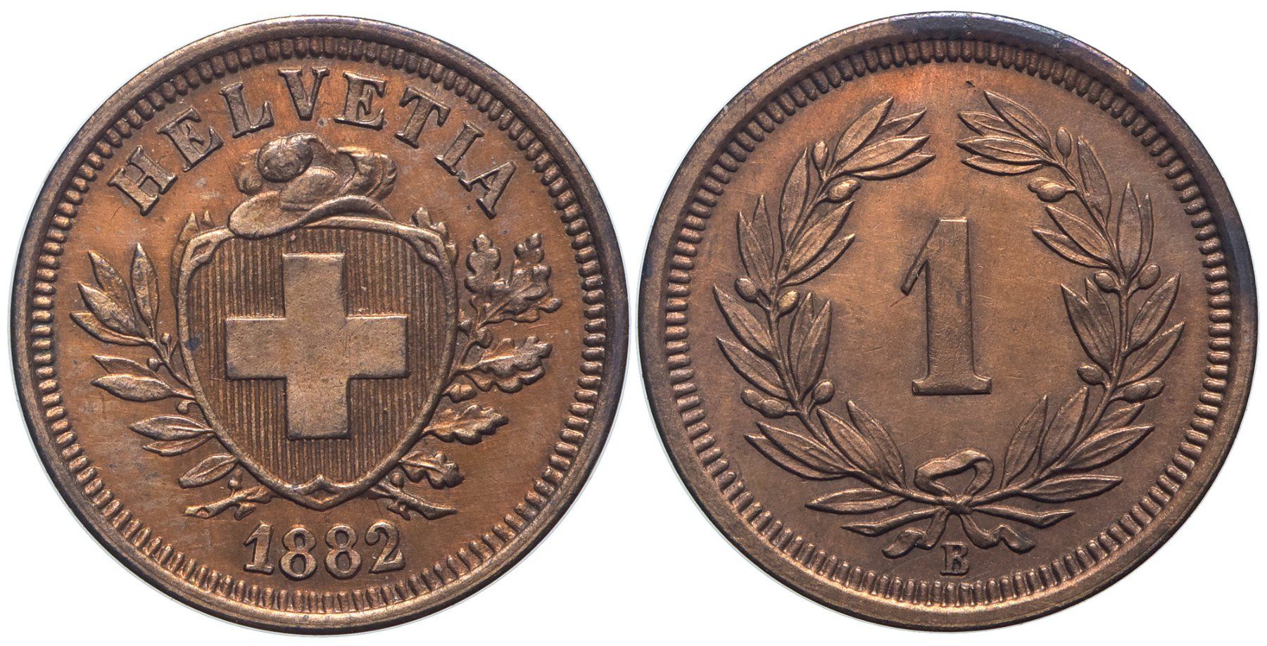 Tutti le monete: 1 Rappen 1882 (05) – Usato da Chiasso venduto da Novamarketing