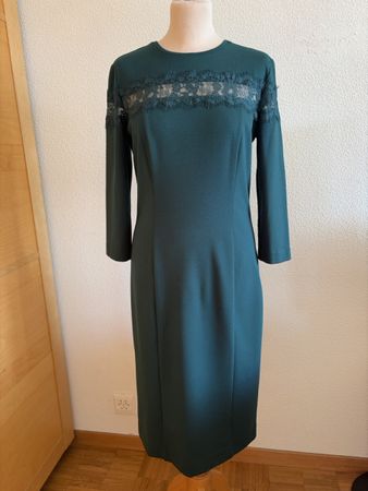 Robe Twinset Milano vert foncé dentelle taille 46 neuf