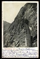 Pilatus-Bergbahn an der Eselwand beim Ab