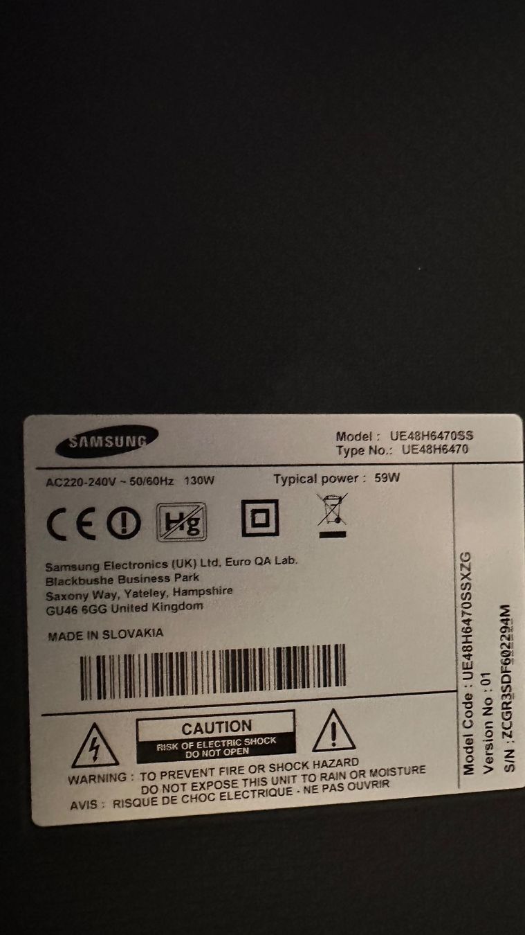 Fernseher: Samsung UE48H6470SS – Gebraucht aus Winterthur von Iryna_Valerii 2