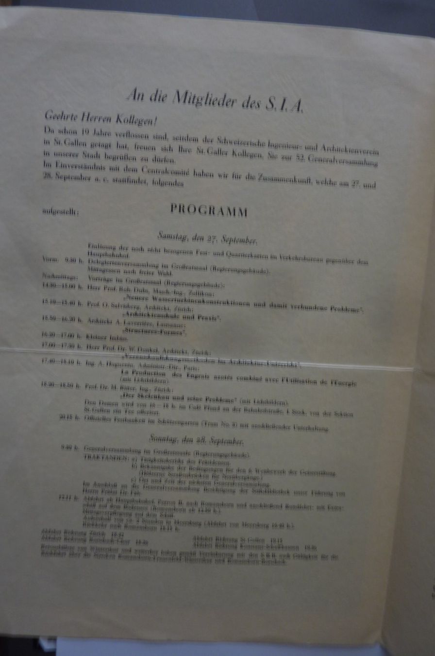 Documenti: S.I.A. ST. GALLEN 1930. 52. GENERALVERSAMMLUNG – Usato da Zürich venduto da Rrehsuah 1