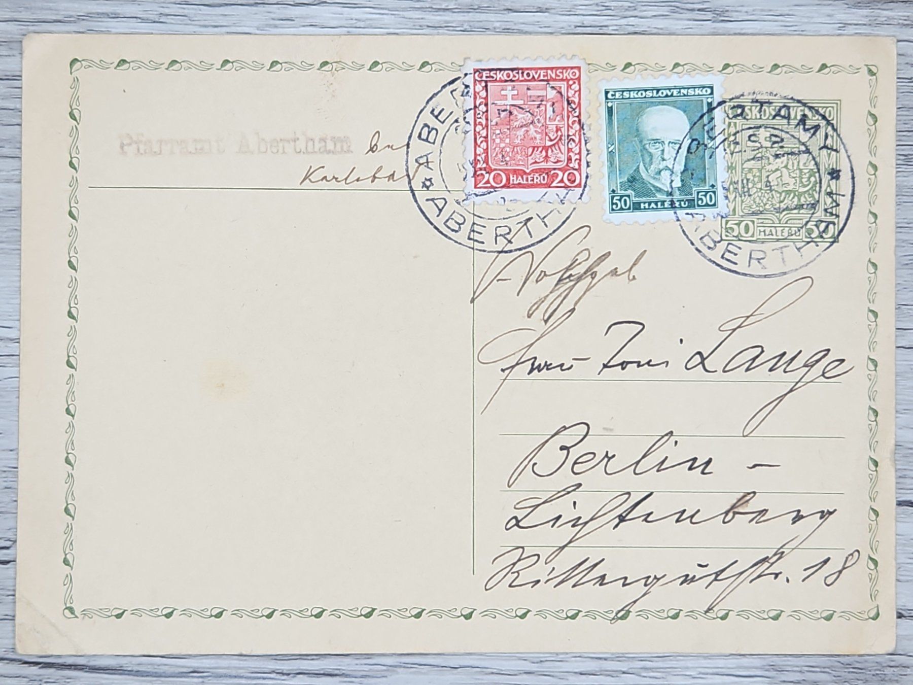 Tutti i francobolli: CL16 Carte Postale + Timbre Ceskoslovensko 1934 – Usato da Cousset venduto da Patrick_Collections